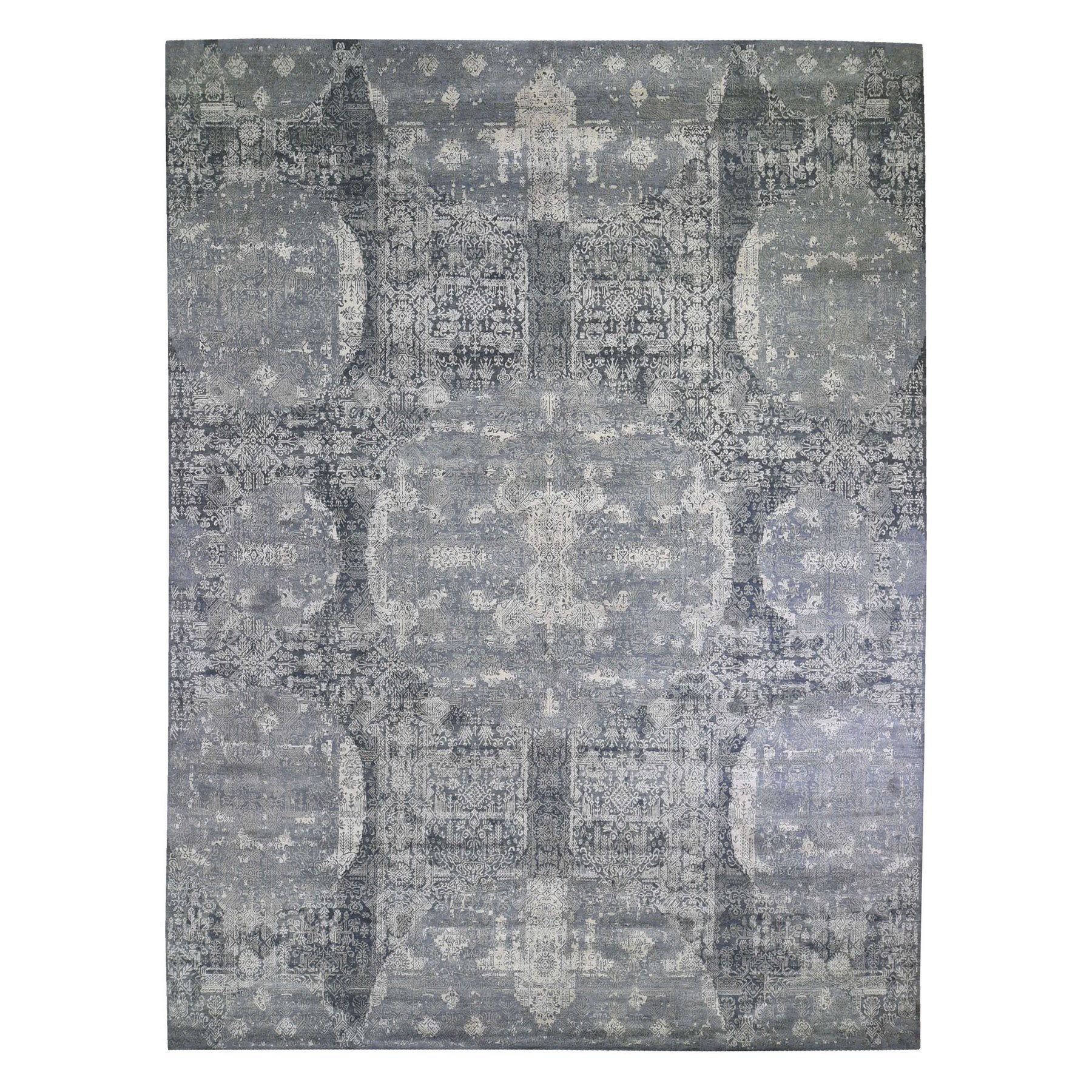 Transitional Wool Hand-Knotted Area Rug 12'0